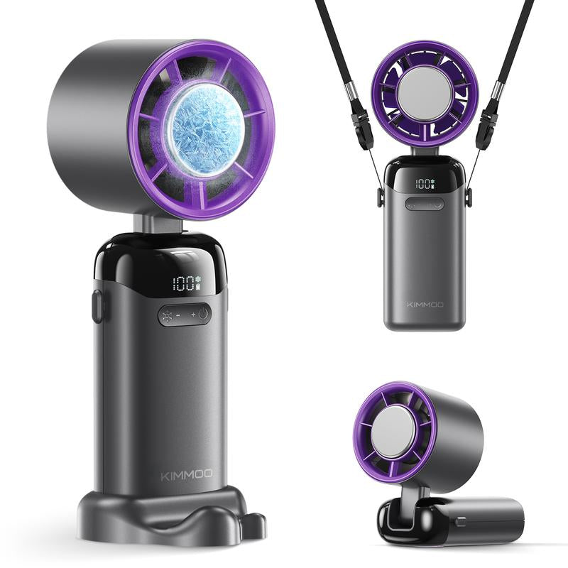 4-In-1 Portable Refrigeration Handheld Turbo Fan with 200 Speed Settings, 21,000 Revolutions per Minute, 12-Hour Cooling, Digital Display, 120° Rotation, USB Charging, Mini Handheld Personal Fan.Suitable for Travel, Indoor Use, and Office Desk Usage.